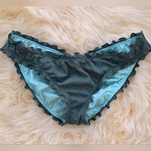 Victoria's Secret Olive Green Medium Cheeky Ruffle Bikini Bottom